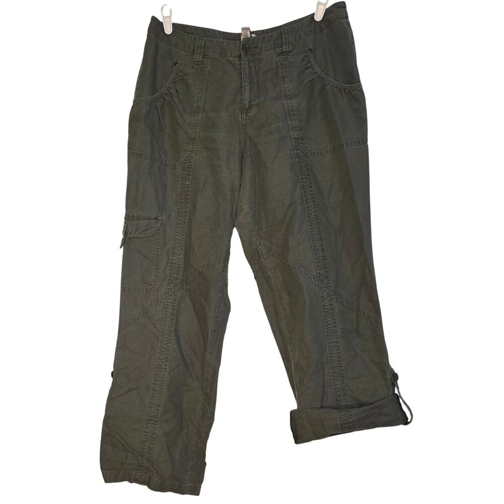 Venezia Green linen blend Wide Leg pants size 13